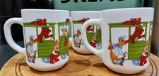Set Of 3 Childrens Milk Glass