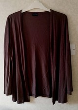 Ladies ALEXON Brown Loose Fit Cardigan 30% Linen Size 12