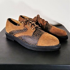 Vintage 70s 80s Playboy Pebbled Suede Shoes Vtg Oxford Derby Rockabilly Mod Sz 8