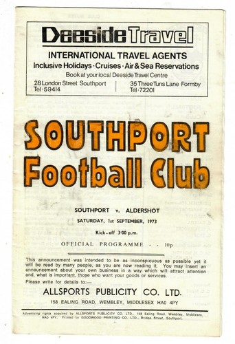 Southport 1973 home - southport, 1973-74