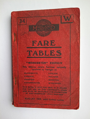 1959 midland red bus fare - 1959,