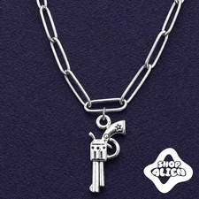 Paperclip gun Necklace Silver