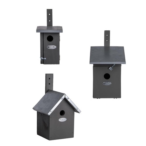 Grey bird nest box wood - nest, house