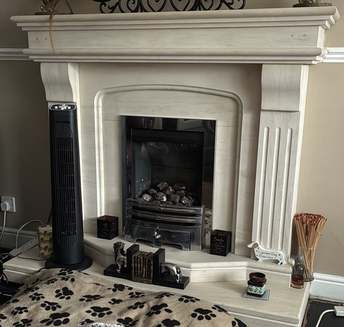 Stone fireplace surround - stone,