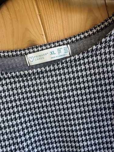 Black white primark dogtooth - white,