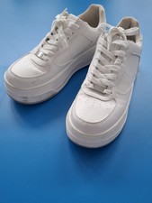 Pull & Bear White Lace Up Trainers Size UK 6 EU 39