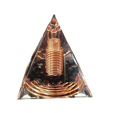 Copper Coil Spiral Orgonite Pyramid Obsidian Orgone Meditation Healing Energy GB