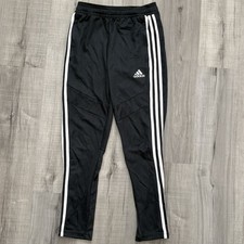 Adidas Boys Size 9-10Y Tracksuit Bottoms Black Climacool Zip Pockets