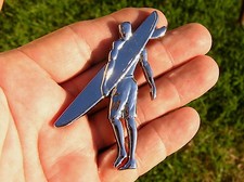 SURFER CAR BADGE Chrome Metal