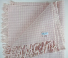 Little White Company Pink & Cream 100% Lambs Wool Kids Blanket 112cm x 143cm
