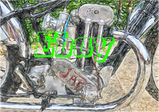 Speedway Langton JAP Engine Coloured Sketch A4 Size Poster Print