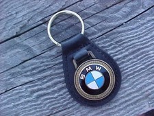 Bmw logo leather key - fob, nos