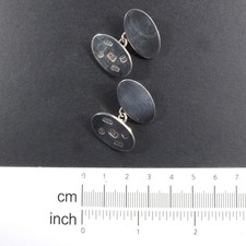 Solid Silver Hallmarked Cufflinks Oversized Hallmark Ingot Style Birmingham 2010