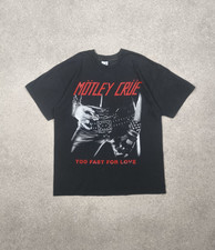 Vintage 2001 Motley Crue Too Fast For Love T-shirt Glam Rock Band Black Tee M
