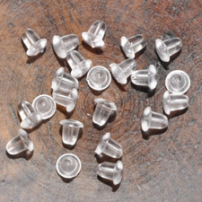 Silicone Rubber Earring Backs Stoppers Studs Earnut Retainers Soft Plastic 4mm