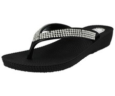 Ladies Diamante Toe Post Flat