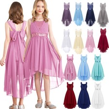 Flower Girls Princess Tulle Dress Long A Line Wedding Pageant Dresses Prom Gown