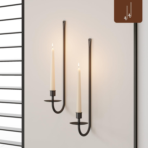 Metal wall candle sconce - metal,