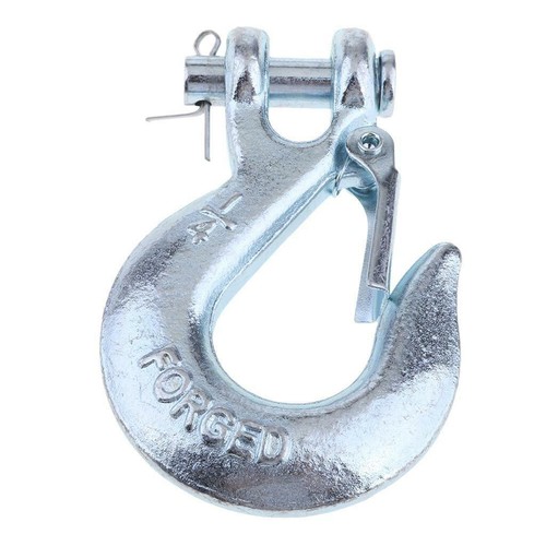 Winch hook with safety - with, latch