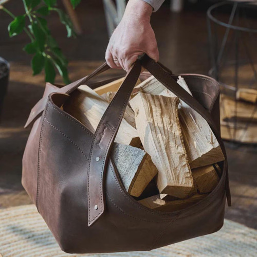 Leather log carrier - carrier,,