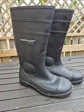 Dunlop Size Uk 8 Black Steel Toe Cap Wellington Boots Says 7 But Fits Size 8 