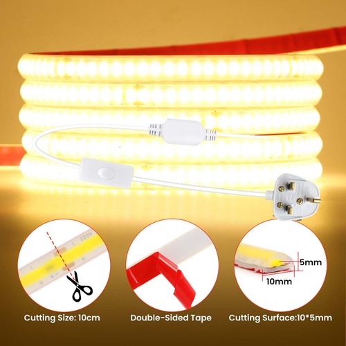 220v cob led strip lights - lights, plug