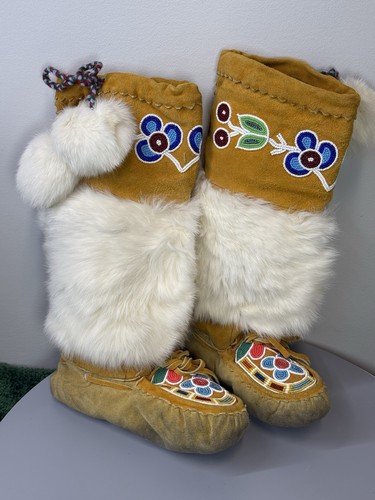 Vintage beaded mukluks - vintage,