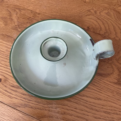 Vintage enamel chamberstick - vintage,