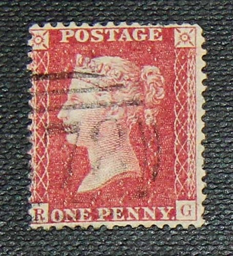 1857 penny rose red - 1d,