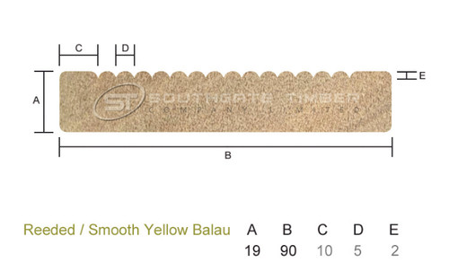 Yellow balau 19mm - yellow, 90mm