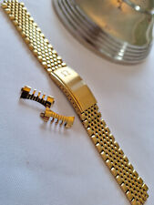 Omega Replacement Beads Of Rice Vintage Watch Strap 18K Yellow Gold Plated- 18mm