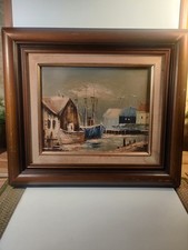 Vintage oil painting 'coastal