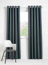 John Lewis W228 x D228cm Tonal Wide Stripe Pair Lined Eyelet Curtains, Blue #00