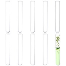 10pcs Borosilicate Glass Round Bottom Test Tubes, Clear Glass Test Tubes