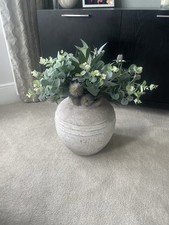 Barker & Stonehouse Stone Effect Vase & Faux Flower Arrangement