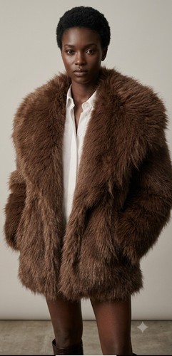 Nwt zara brown teddy - faux, fur