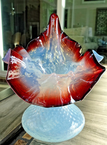 Victorian blown glass oxblood - glass,