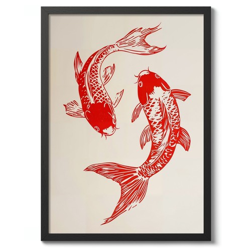 Two koi fish japanese - two,