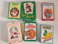  Vintage Playing Cards X6 Happy Families, Snap, Old Maid, Donkey Pairs Bingo