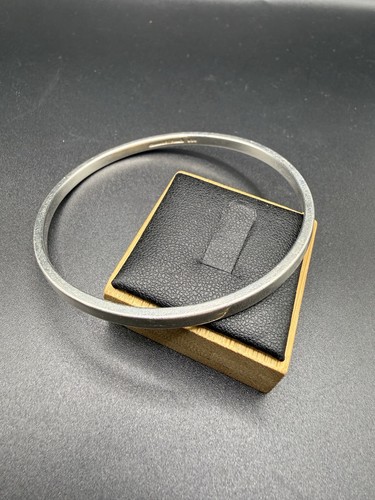 Solid silver bangle - silver,