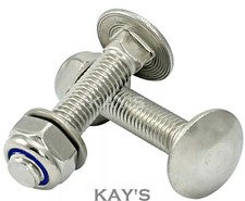 M12 CARRIAGE BOLTS NYLOC NUTS