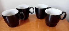4 Black Pepper stacking Denby mugs
