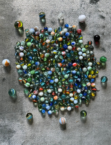 Large vintage glass marbles - vintage,