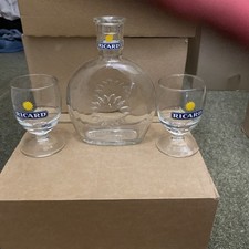 RICARD aperitif water Jug  Carafe + 2 Matching glasses pastis anisette
