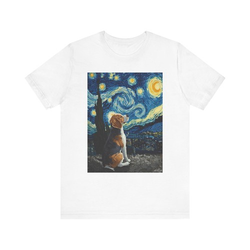 Starry night dog graphic tee - dog,