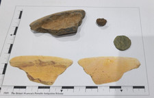 Genuine Roman coin, pottery