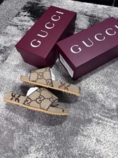 Gucci men’s sideline jumbo gg jacquard slide Size Uk 10