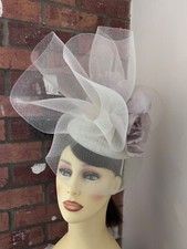 Snoxell & Gwyther 2310 Fascinator, Wedding Occasion, Races In Taupe/Ivory