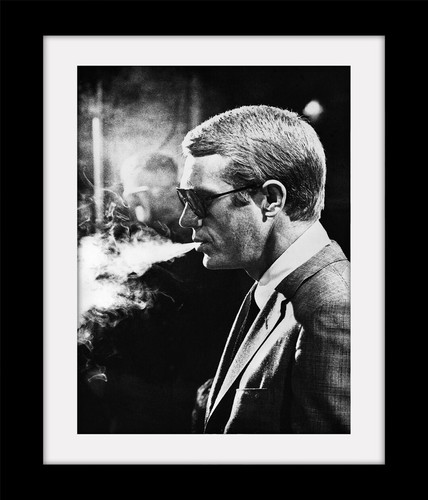 Steve mcqueen smoking cool art - cool,