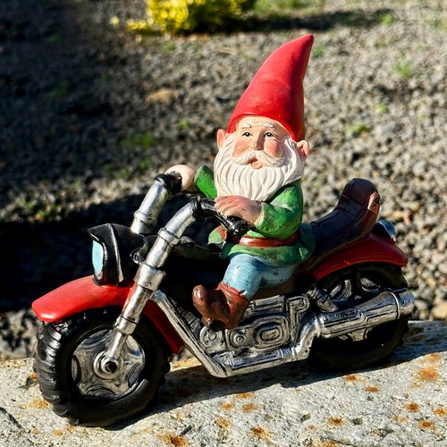 Biker gnome garden - gnome, ornament